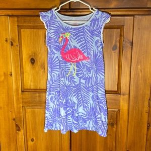 Cat & Jack Purple and Pink Flamingo Girls Pajama Nightgown Dress